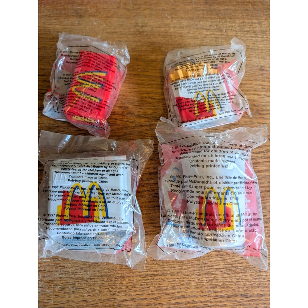 Vintage 1998 McDonalds Fisher-Price Under 3 Happy Meal Toys Set of 4 Sealed
